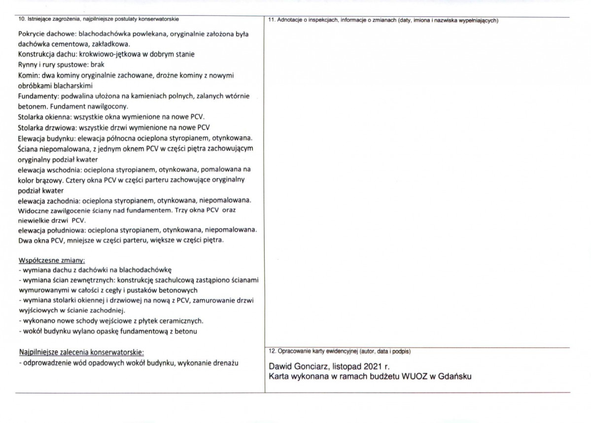 Karta obiektu niewpisanego do rejestru, skan nr 2