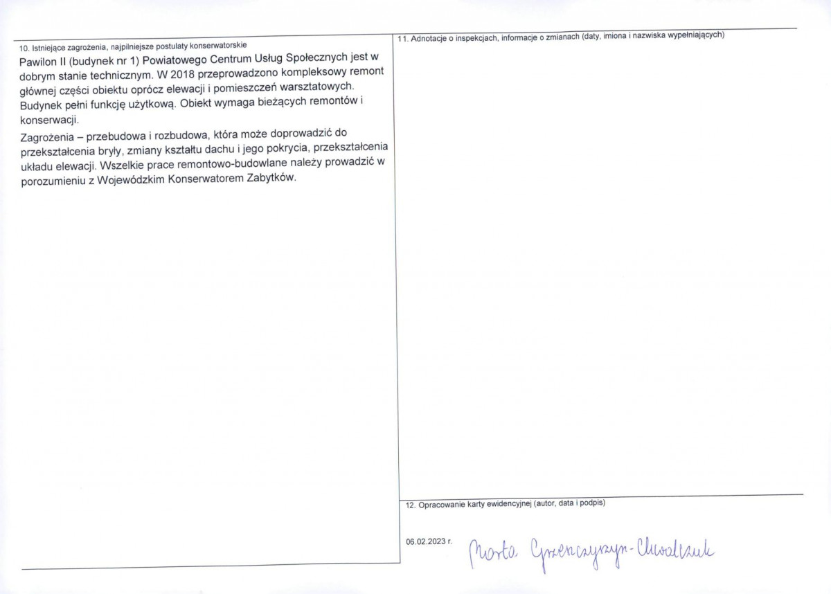 Karta obiektu niewpisanego do rejestru, skan nr 2