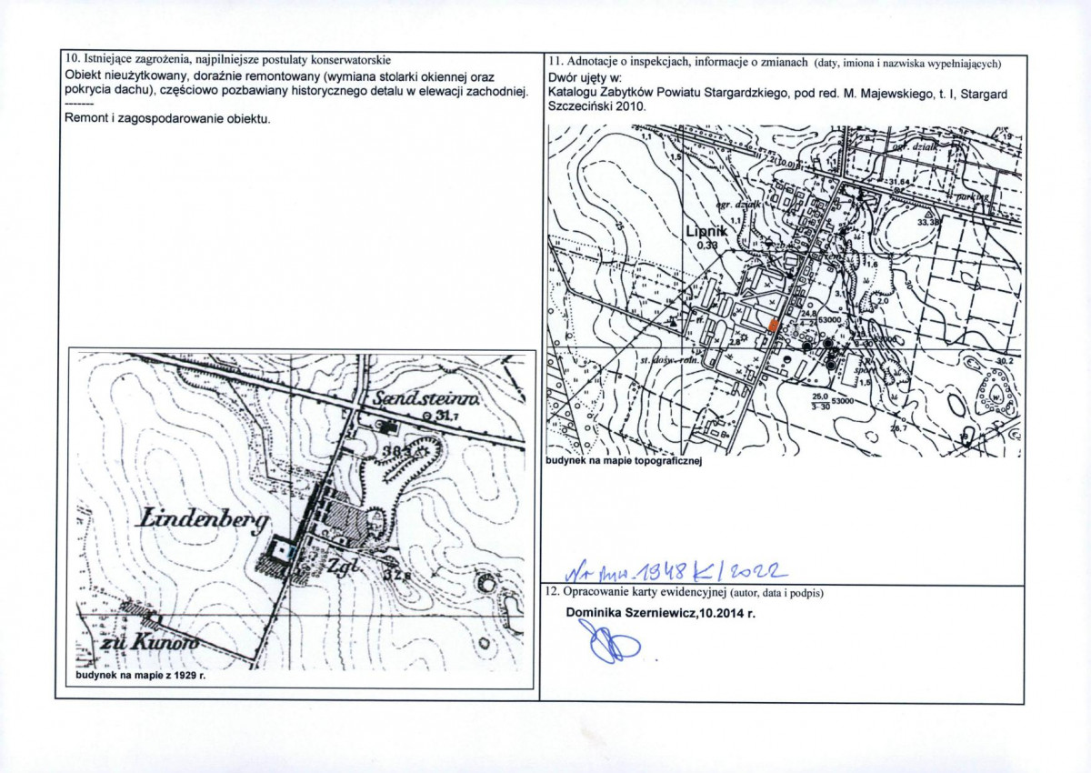 Karta obiektu niewpisanego do rejestru, skan nr 2