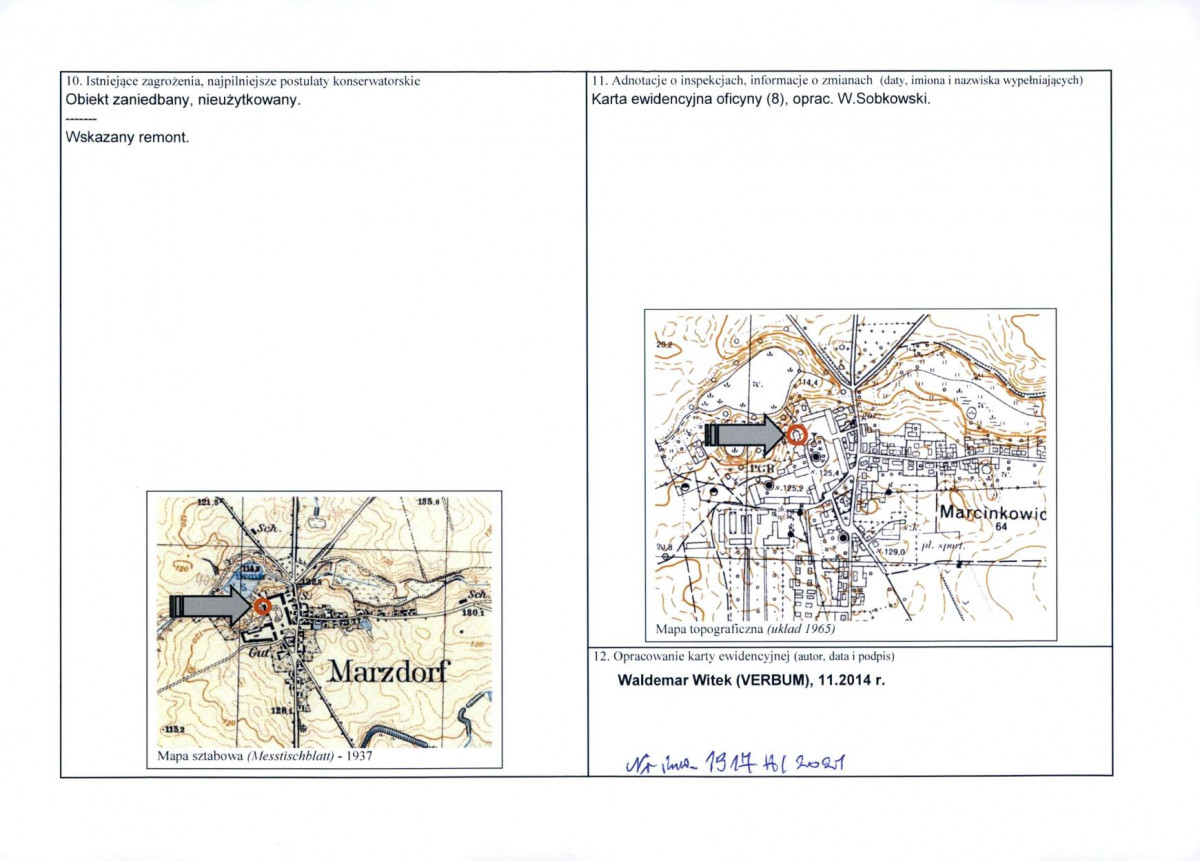 Karta obiektu niewpisanego do rejestru, skan nr 2