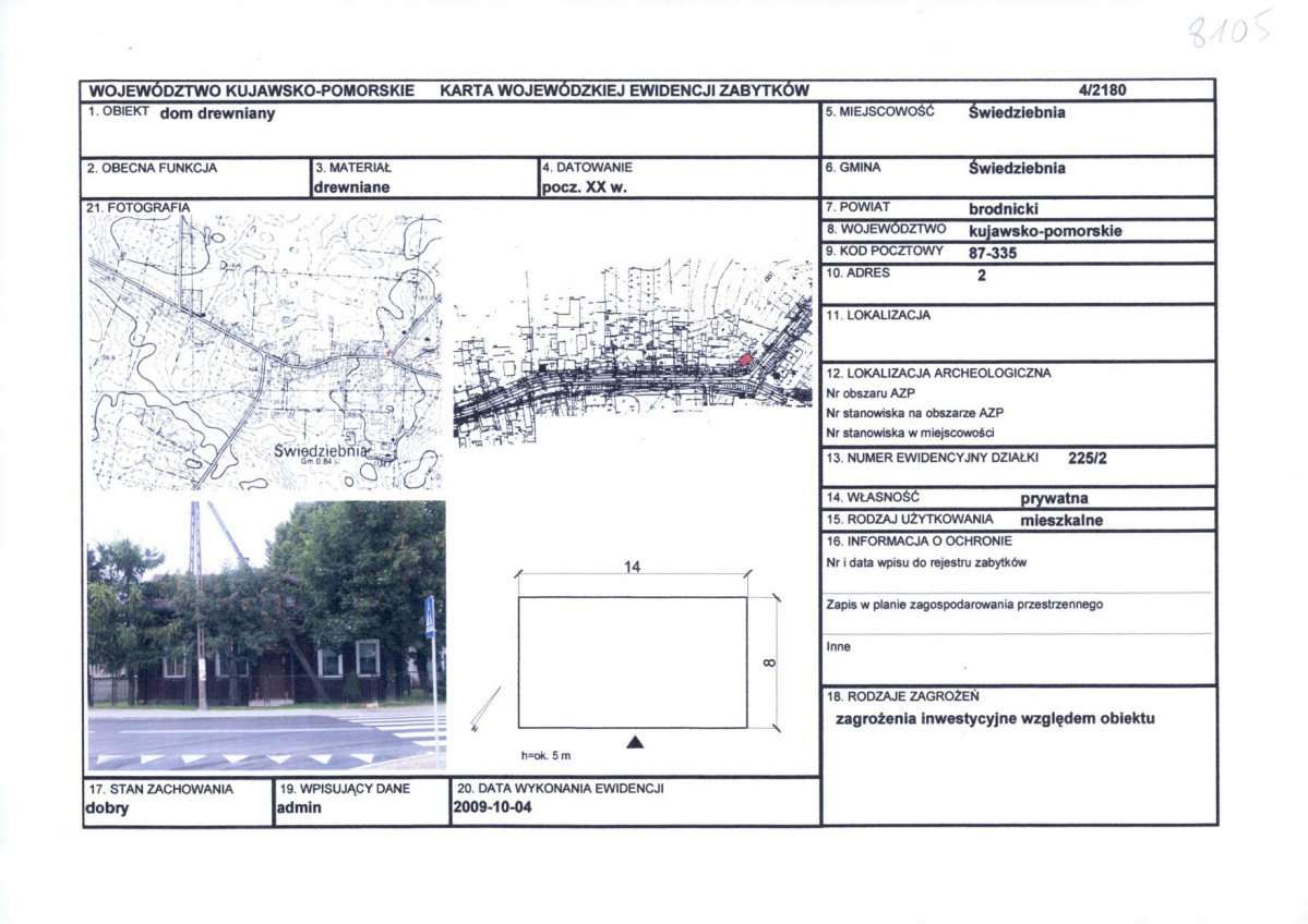 KEZN - Karta obiektu niewpisanego do rejestru, skan nr 1