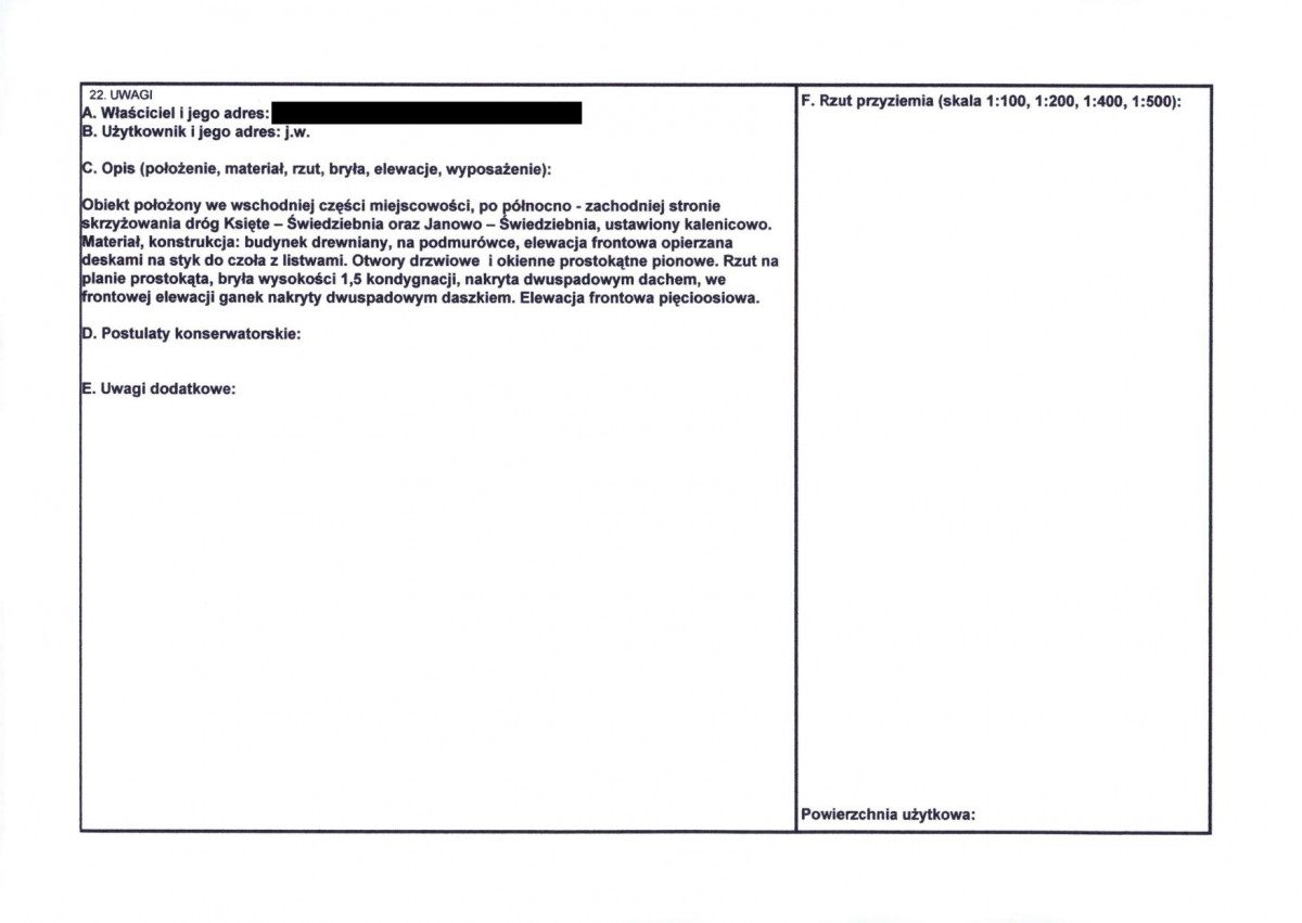 KEZN - Karta obiektu niewpisanego do rejestru, skan nr 2