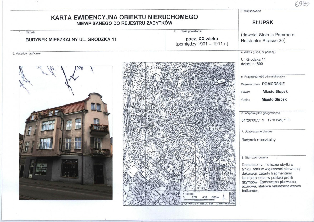 Karta obiektu niewpisanego do rejestru, skan nr 1