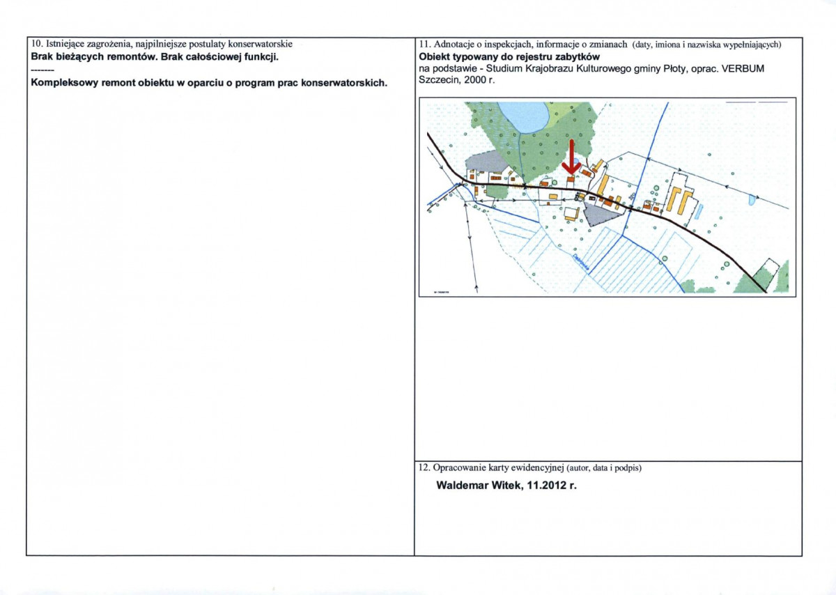 Karta obiektu niewpisanego do rejestru, skan nr 2