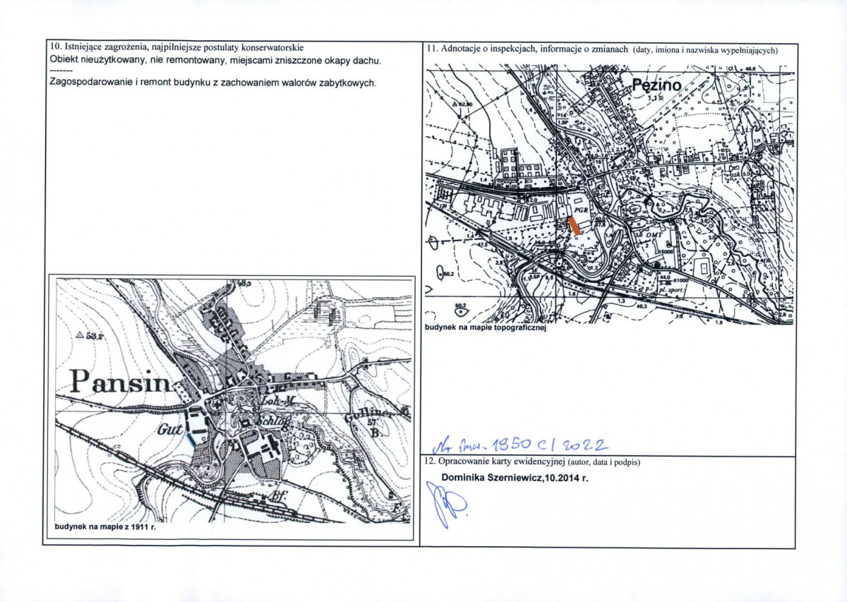 Karta obiektu niewpisanego do rejestru, skan nr 2