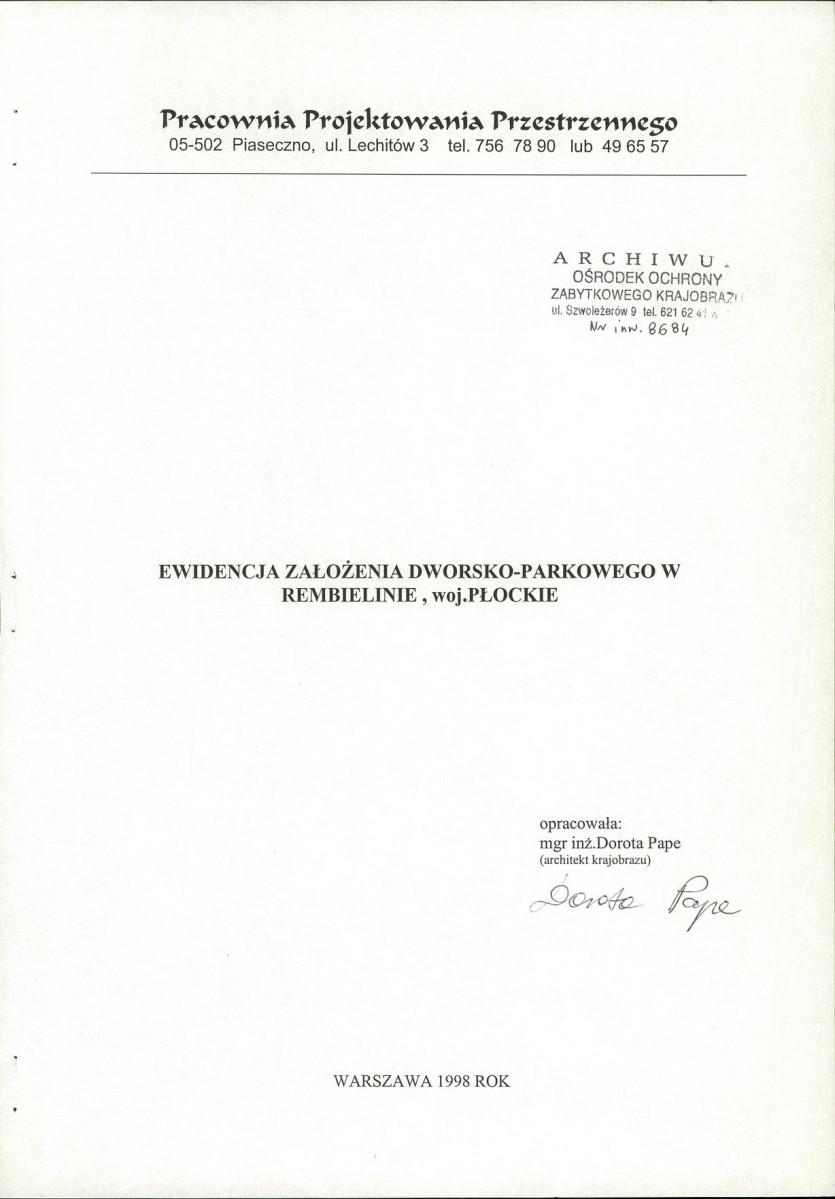 EP - Ewidencja parkowa, skan nr 4