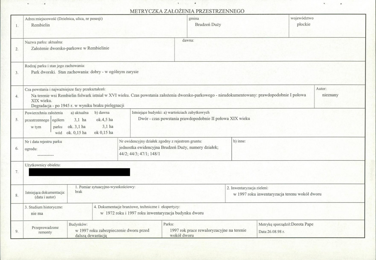 EP - Ewidencja parkowa, skan nr 6