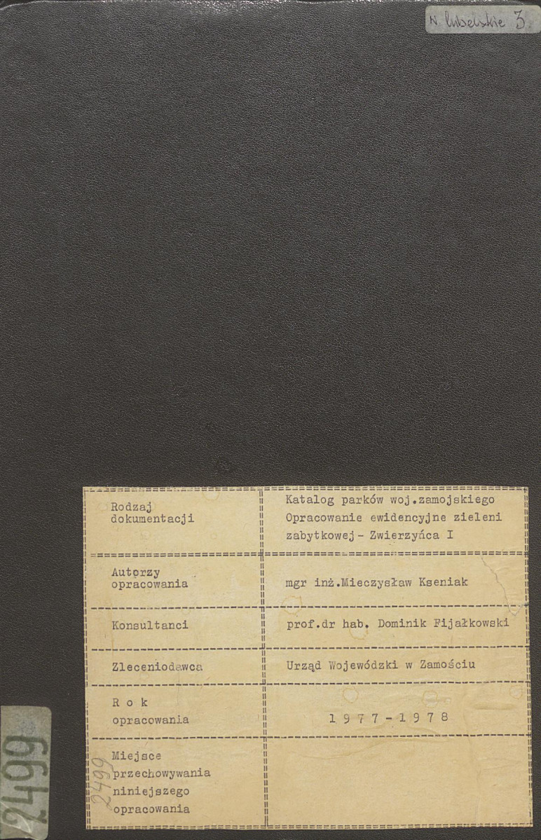 EP - Ewidencja parkowa, skan nr 1