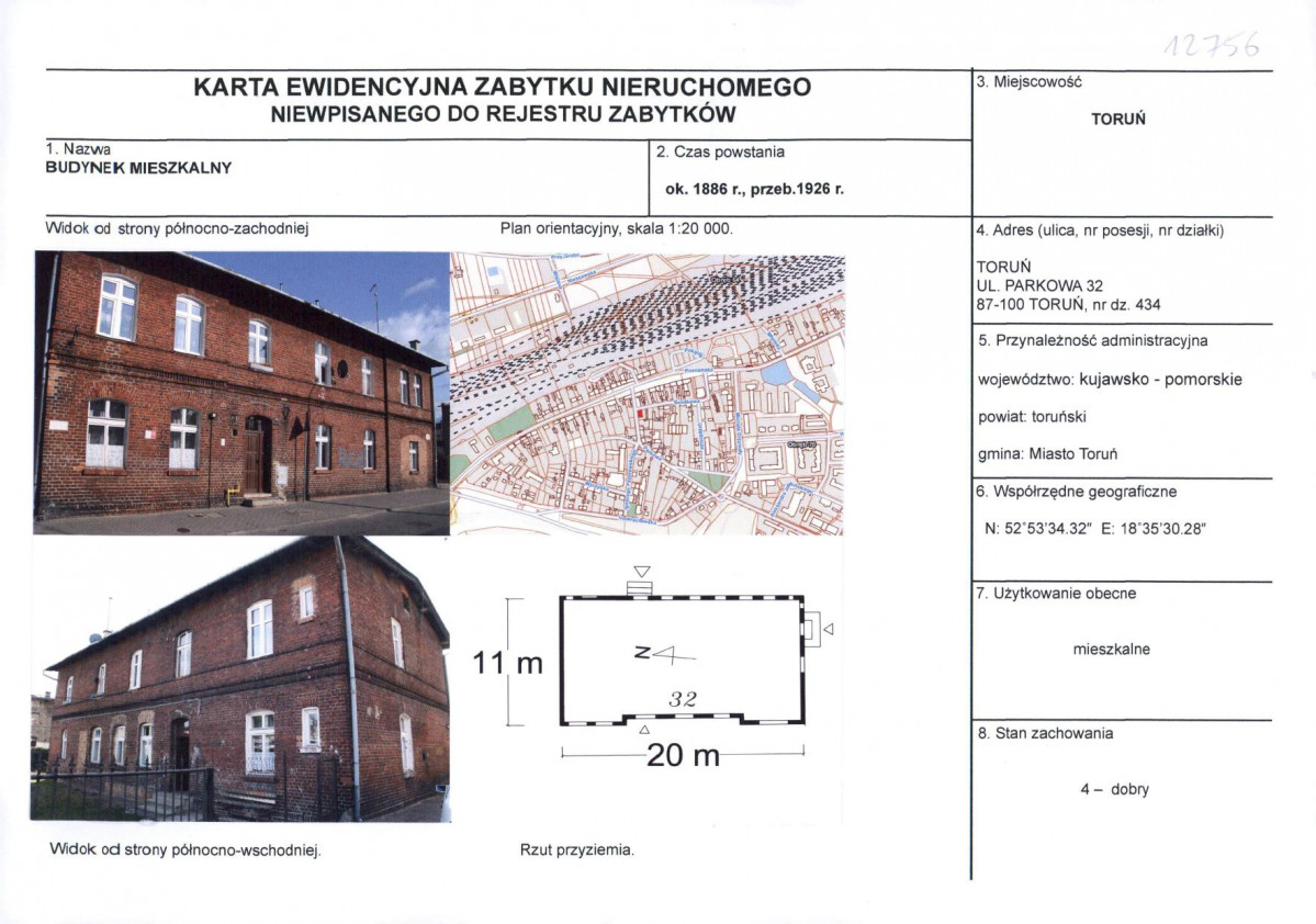 KEZN - Karta obiektu niewpisanego do rejestru, skan nr 1