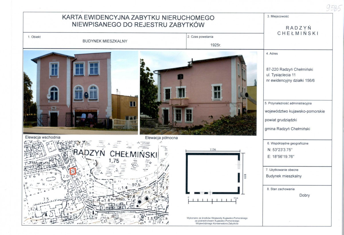 KEZN - Karta obiektu niewpisanego do rejestru, skan nr 1