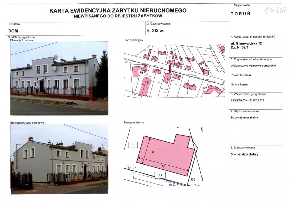 KEZN - Karta obiektu niewpisanego do rejestru, skan nr 1