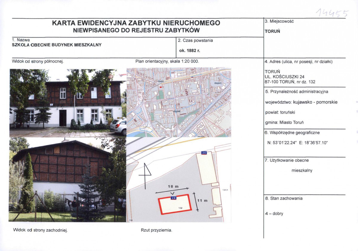KEZN - Karta obiektu niewpisanego do rejestru, skan nr 1