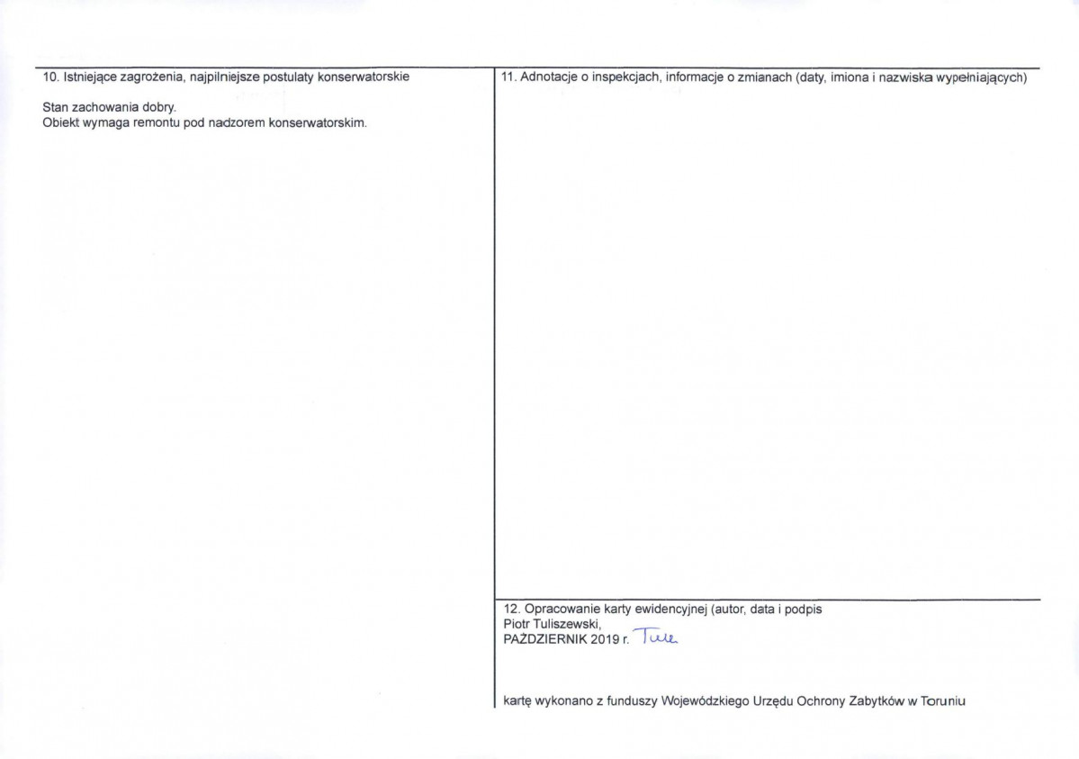 KEZN - Karta obiektu niewpisanego do rejestru, skan nr 2