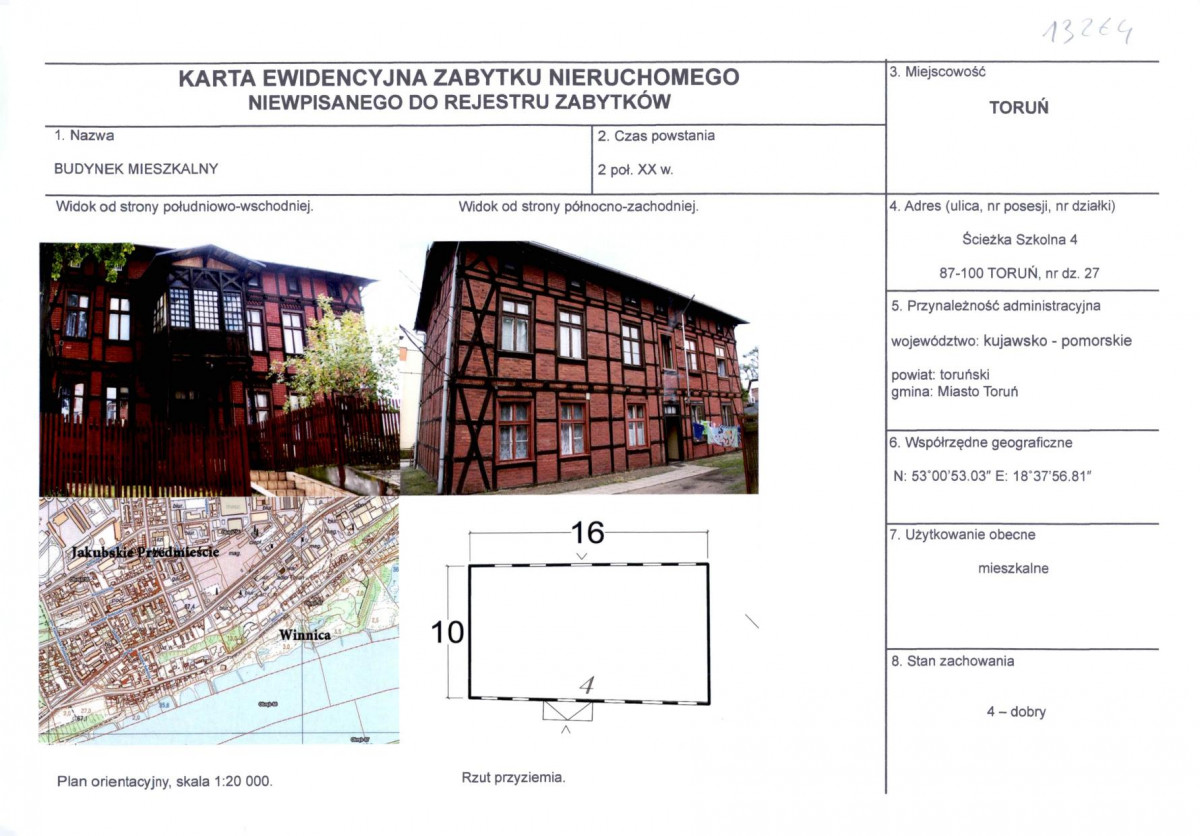 KEZN - Karta obiektu niewpisanego do rejestru, skan nr 1