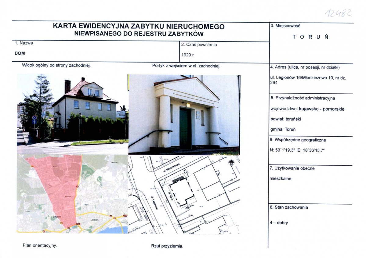 KEZN - Karta obiektu niewpisanego do rejestru, skan nr 1