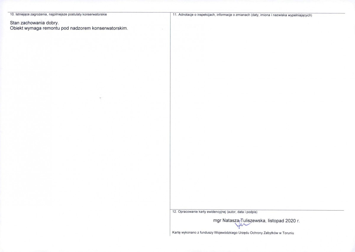 KEZN - Karta obiektu niewpisanego do rejestru, skan nr 2