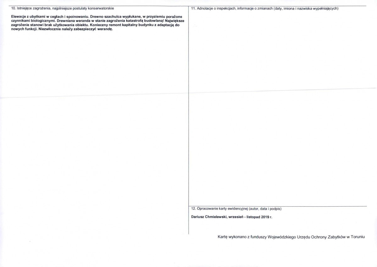 KEZN - Karta obiektu niewpisanego do rejestru, skan nr 2